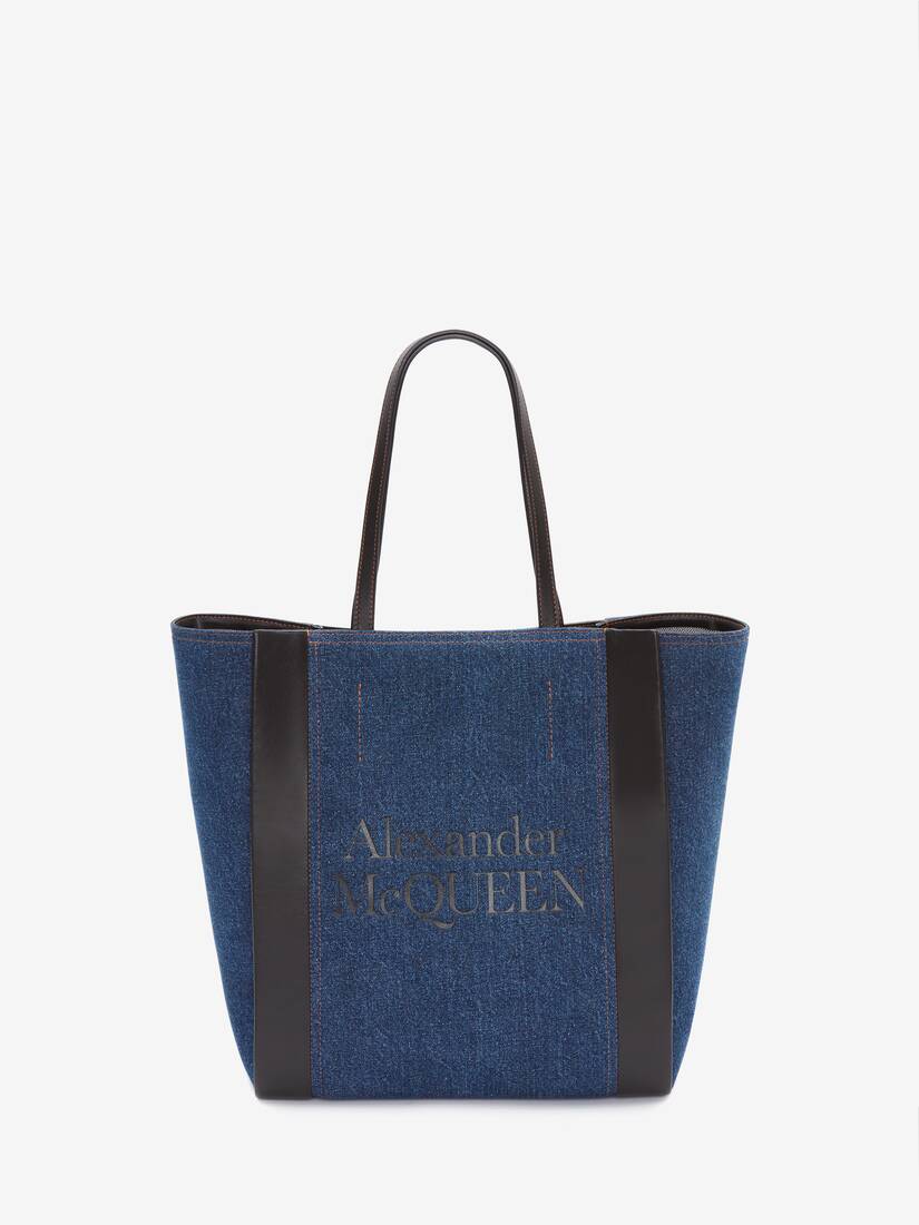 Bolsos De Compras Alexander McQueen Signature Mujer - Azules - Mexico 238-JEGSCK